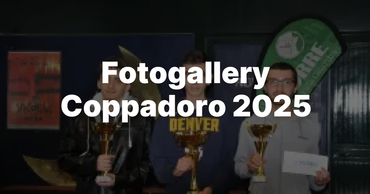 Group of three people holding trophy awards at an event titled 'Coppadoro 2025'.